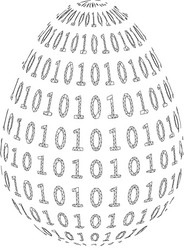 Binary digital abstract egg mesh 2d model vector
