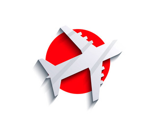 flag with airplane travel background eps10 Vector Image