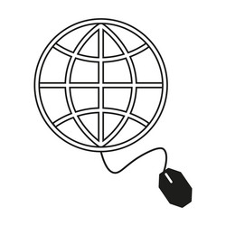 go to web mouse globe icon eps 10 vector image