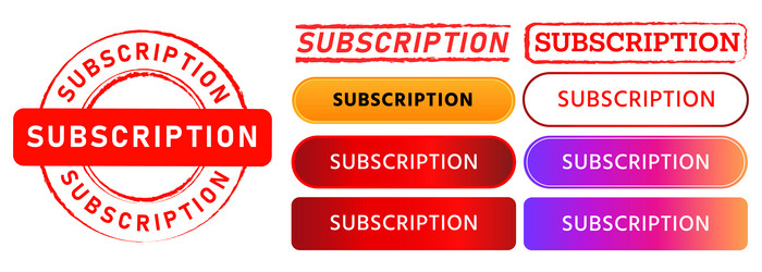 subscription circle rectangle stamp and button web vector image