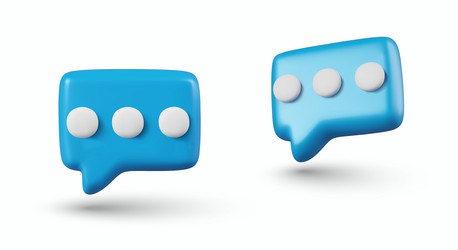comment sign with three dots in 3d style new vector image