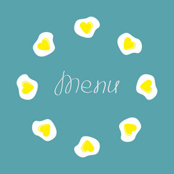 Egg round food frame menu cover flat design vector