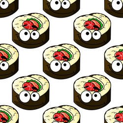 Gourmet sushi seamless pattern vector