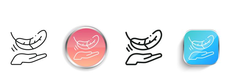 lightweight icon thin linear regular and button vector image