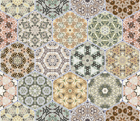 set of hexagonal patterns vector image