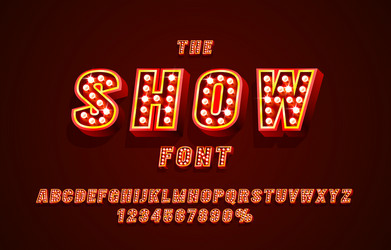 show font set collection letters and numbers vector image