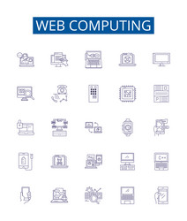 web computing line icons signs set design vector image