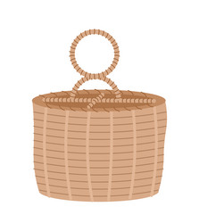 Wooden basket for home decoration concept vector