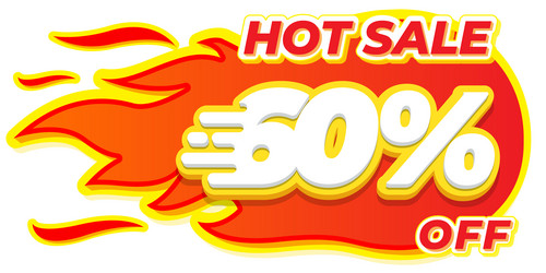 60 off sale banner flash big super promotion vector