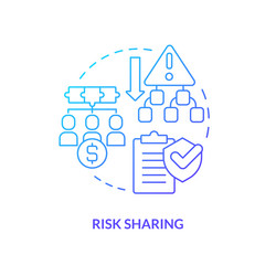 collective risk sharing blue gradient concept icon vector