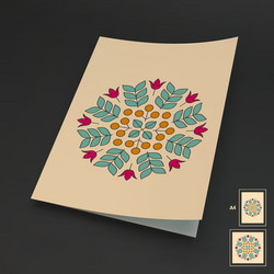 Floral elements textbook booklet notebook mockup vector