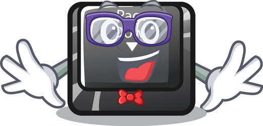 geek button page down isolated with cartoon vector image