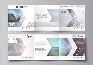 Set of business templates for tri fold square vector