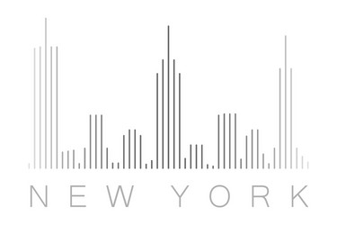 Vertical bars new york landmark skyline vector