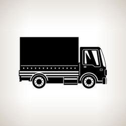 Silhouette small covered truck isolated vector