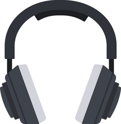 studio music headphones icon flat isolated vector