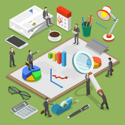 Financial audit flat isometric concept vector