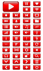 multimedia buttons set vector