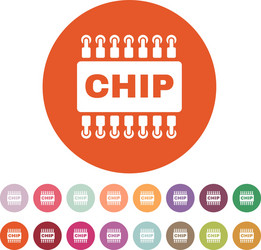 Chip icon microchip and microcircuit symbol vector