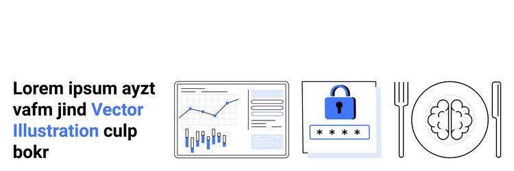 data analysis with security and culinary metaphor vector image
