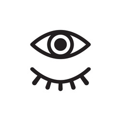 eyes open and closed line iconshow hide pass vector image