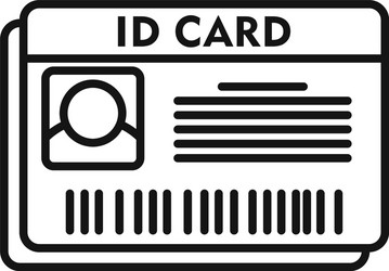 Id card icon outline style vector