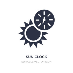 sun clock icon on white background simple element vector image