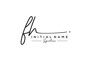 Initial fh signature logo template hand drawn Vector Image