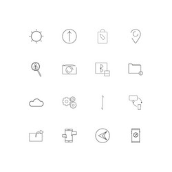 interface linear thin icons set outlined simple vector image
