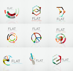 Logo collection - abstract minimalistic linear vector