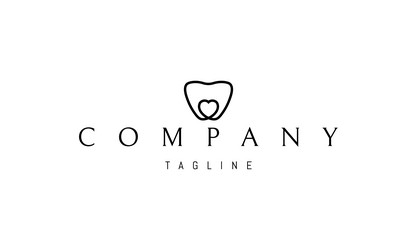 logo on which an abstract image of a tooth vector image