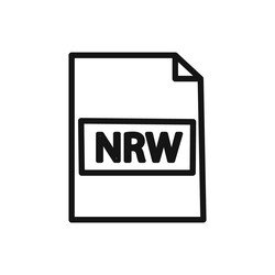 nrw file document icon linear graphics sign vector image