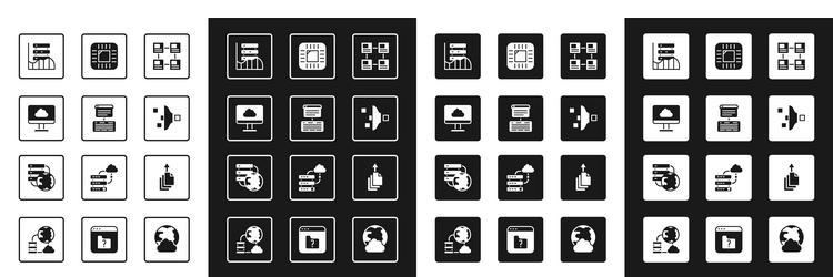 set hierarchy organogram chart server data web vector image