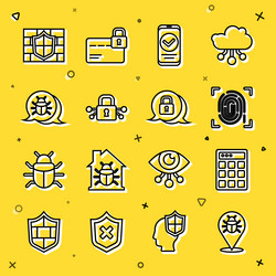 set line system bug password protection vector image
