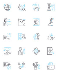 Tokenization linear icons set encryption vector