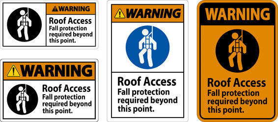 Danger sign roof access - fall protection Vector Image