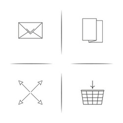 web linear simple icon setoutline icons vector image