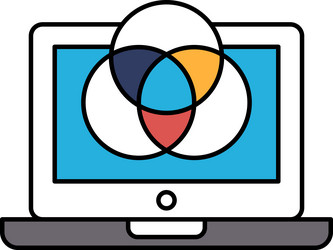 a computer monitor with colorful design vector image