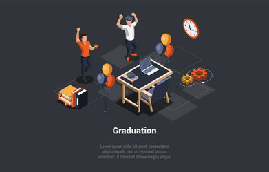 concept of graduation end school vector