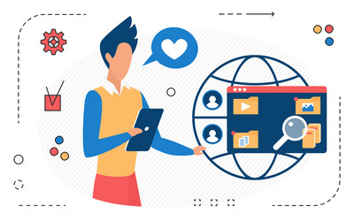 global access to web social media content files vector image