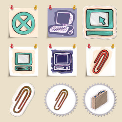 hand drawn web emblems set isolated vector