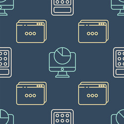 set line calculator website template and computer vector image