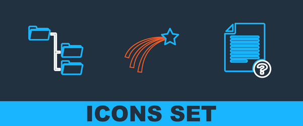 set line unknown document folder tree and falling vector image