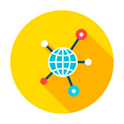 globe connection graph circle icon vector