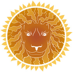 Lions head in image sun vector