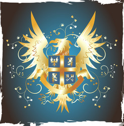 Vintage shield with wings Royalty Free Vector Image