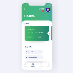 Banking app ui kit prototype design mobile vector