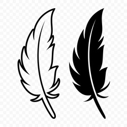 black and white fluffy feather logo icons Vector Image