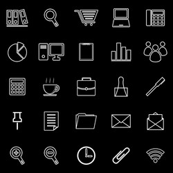 Office line icon on black background vector