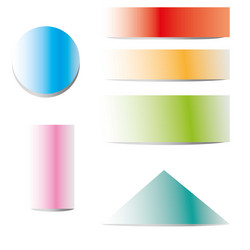 Realistic color gradient round sticker vector